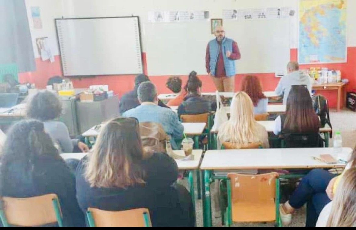 Ehrenamtliche Autismus Aufklärung an einer Schule in der Grenzregion zwischen Griechenland und Bulgarien